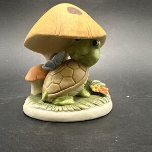 Figurine Turtle and Mushroom Porcelain Lefton